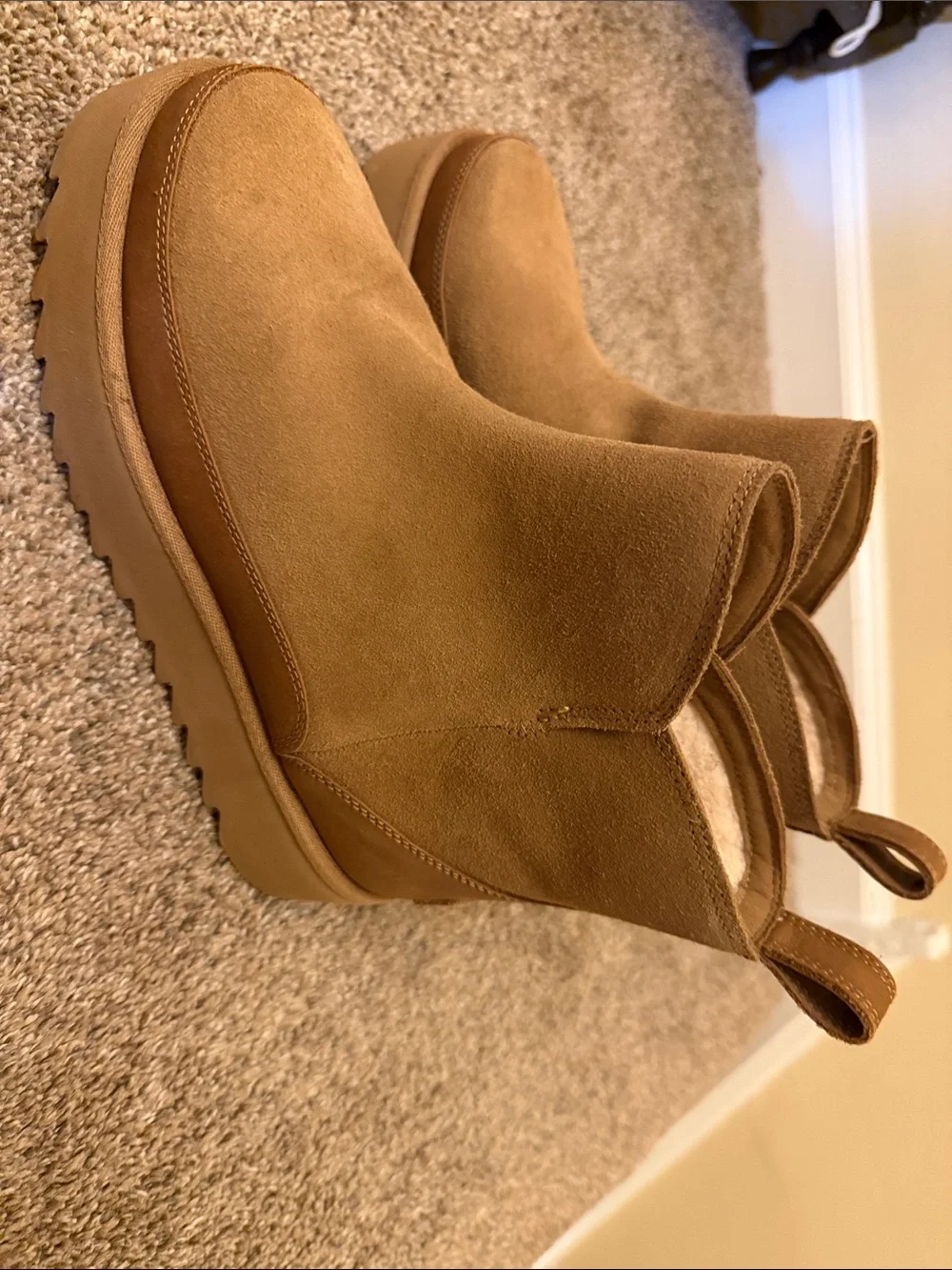 Women’s platform Ugg boots in tan